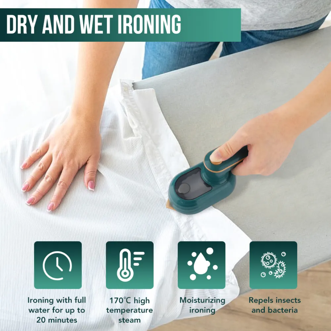 Portable Iron Travel Steamer – Mini Handheld Press (Dry & Wet Ironing)