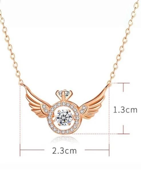 Heavenly Rose Gold Angel Wings Pendant Chain